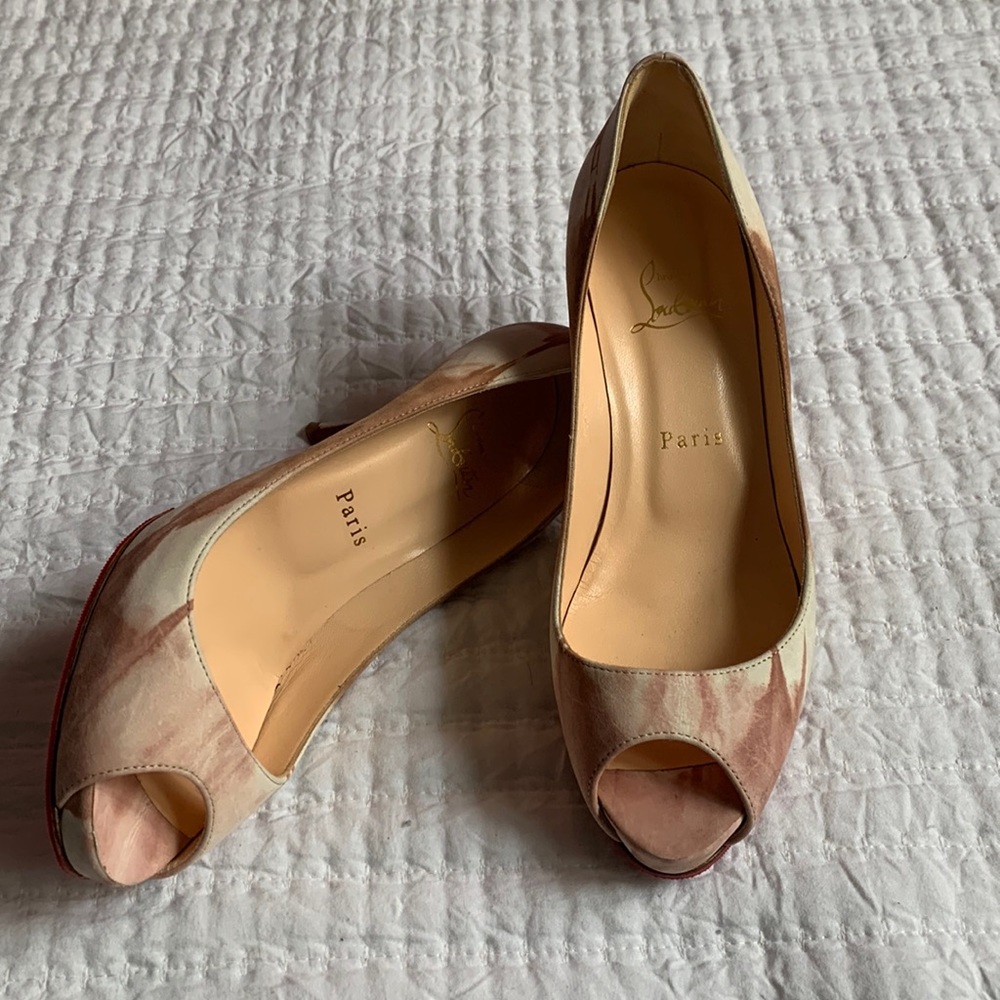 Christian Louboutin peep toe pumps